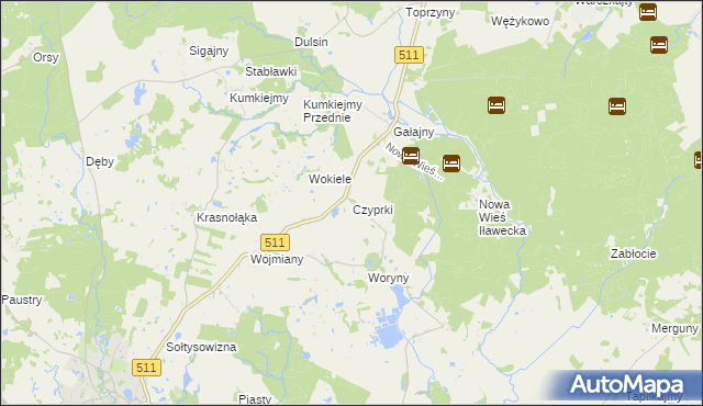 mapa Czyprki gmina Górowo Iławeckie, Czyprki gmina Górowo Iławeckie na mapie Targeo