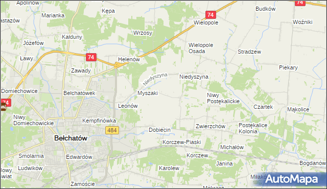 mapa Dobiecin-Kolonia, Dobiecin-Kolonia na mapie Targeo