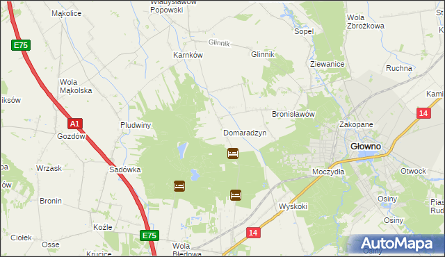 mapa Domaradzyn, Domaradzyn na mapie Targeo