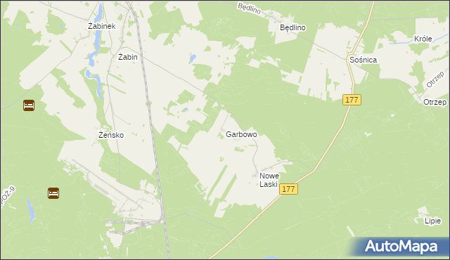 mapa Garbowo gmina Wierzchowo, Garbowo gmina Wierzchowo na mapie Targeo