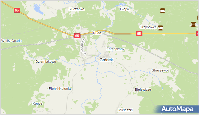 mapa Gródek powiat białostocki, Gródek powiat białostocki na mapie Targeo