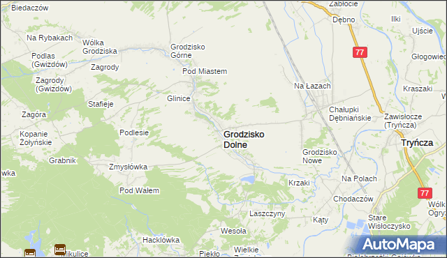mapa Grodzisko Dolne, Grodzisko Dolne na mapie Targeo