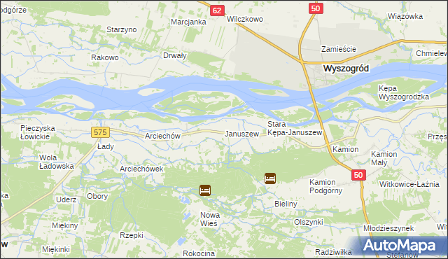 mapa Januszew, Januszew na mapie Targeo
