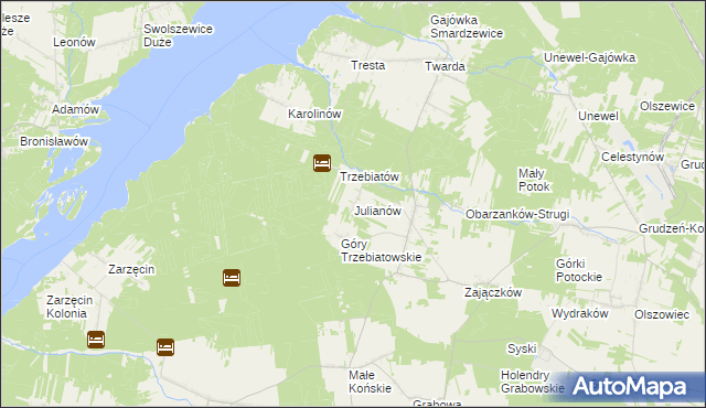 mapa Julianów gmina Mniszków, Julianów gmina Mniszków na mapie Targeo