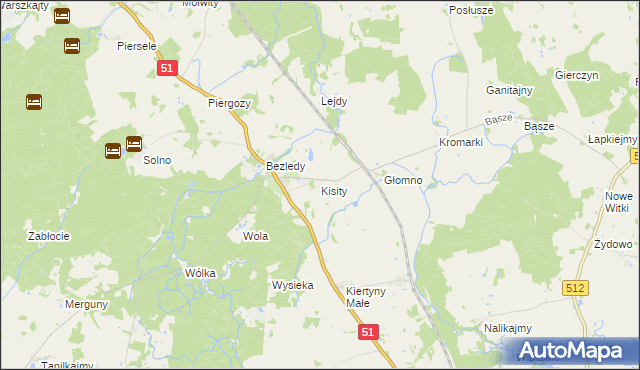 mapa Kisity, Kisity na mapie Targeo