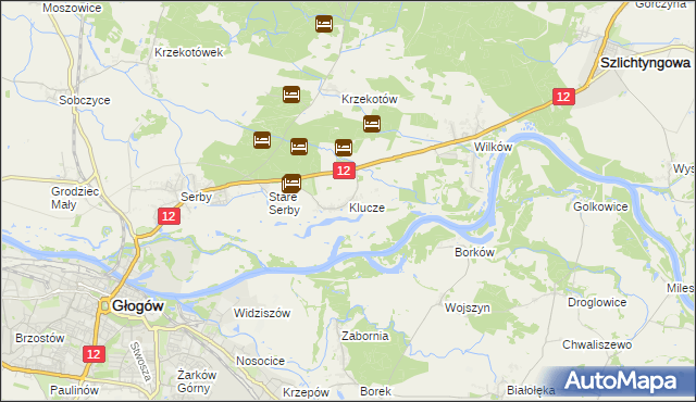 mapa Klucze gmina Głogów, Klucze gmina Głogów na mapie Targeo