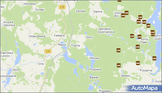 mapa Kolano gmina Dziemiany, Kolano gmina Dziemiany na mapie Targeo