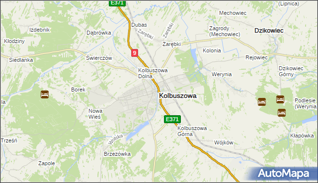 mapa Kolbuszowa, Kolbuszowa na mapie Targeo