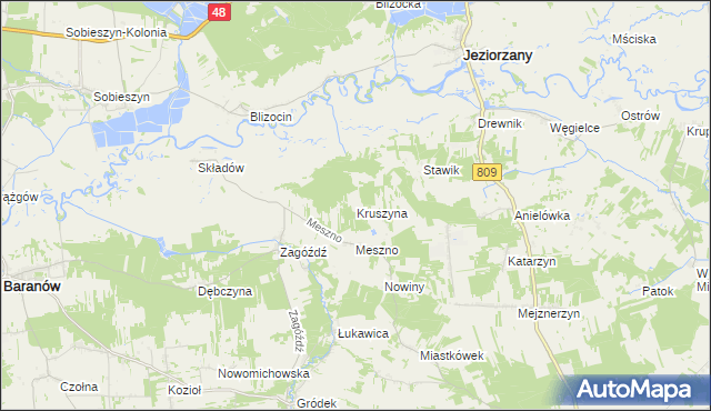 mapa Kruszyna gmina Michów, Kruszyna gmina Michów na mapie Targeo