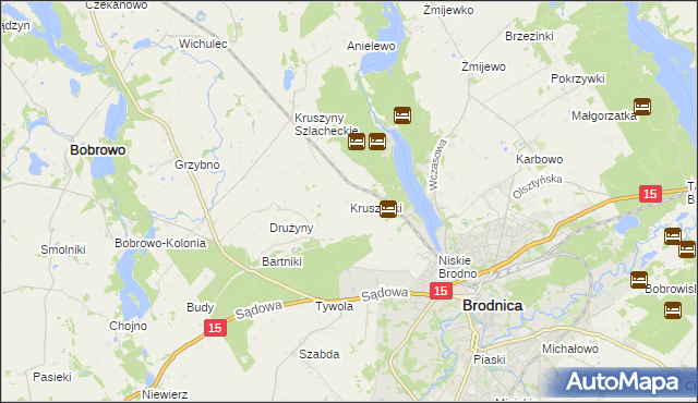 mapa Kruszynki, Kruszynki na mapie Targeo