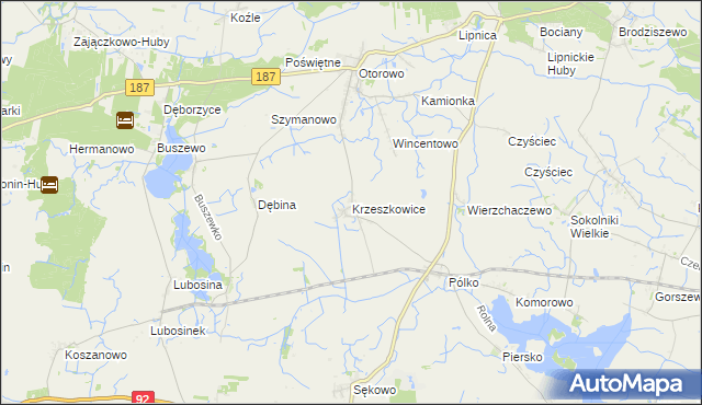mapa Krzeszkowice, Krzeszkowice na mapie Targeo