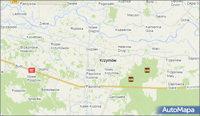 mapa Krzymów powiat koniński, Krzymów powiat koniński na mapie Targeo