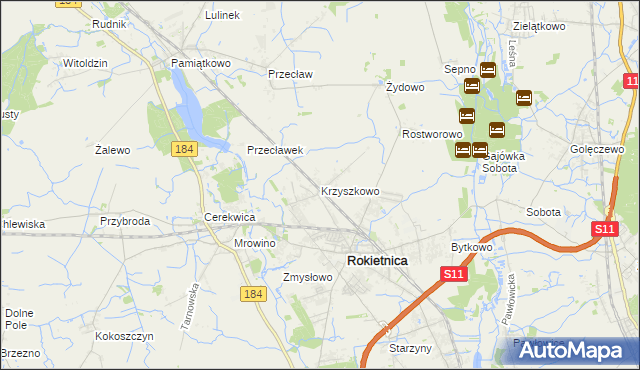 mapa Krzyszkowo, Krzyszkowo na mapie Targeo