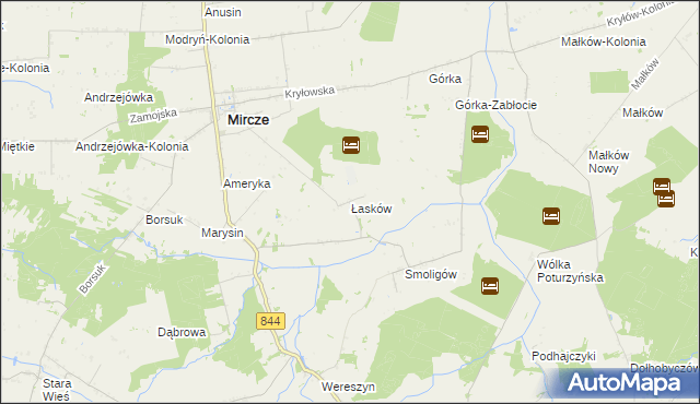 mapa Łasków, Łasków na mapie Targeo