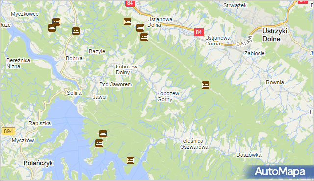 mapa Łobozew Górny, Łobozew Górny na mapie Targeo