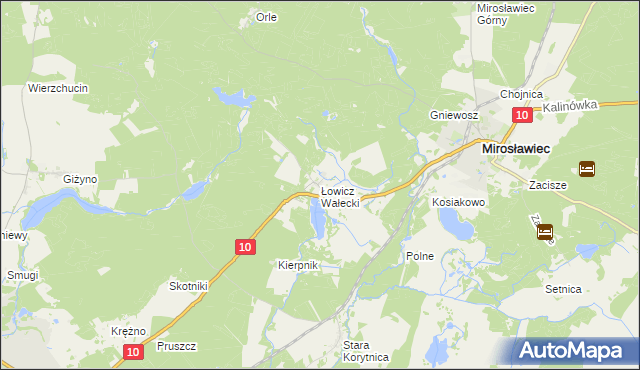 mapa Łowicz Wałecki, Łowicz Wałecki na mapie Targeo