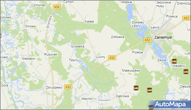 mapa Luciny, Luciny na mapie Targeo