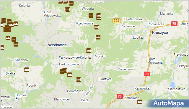 mapa Morsko gmina Włodowice, Morsko gmina Włodowice na mapie Targeo