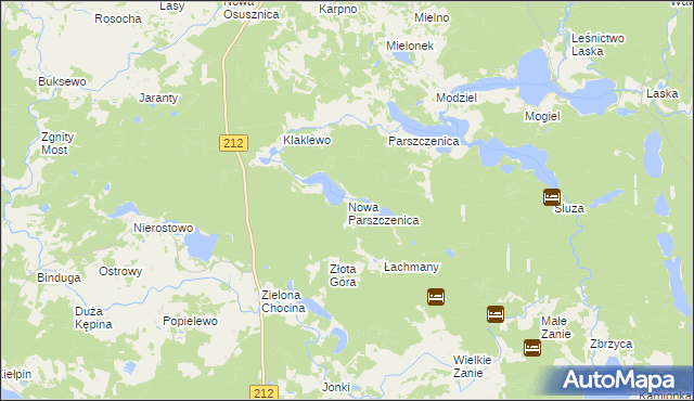 mapa Nowa Parszczenica, Nowa Parszczenica na mapie Targeo