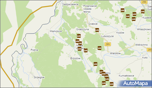 mapa Nowa Wioska gmina Gubin, Nowa Wioska gmina Gubin na mapie Targeo