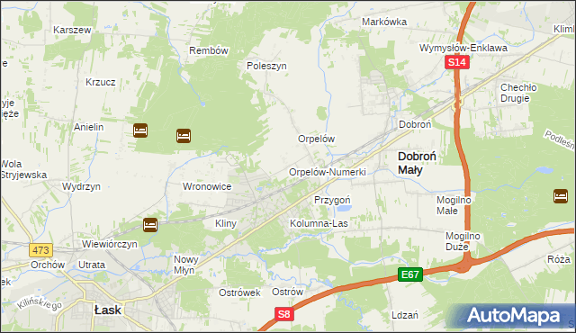 mapa Orpelów-Numerki, Orpelów-Numerki na mapie Targeo