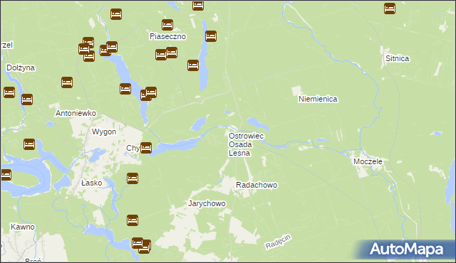 mapa Ostrowiec Osada Leśna, Ostrowiec Osada Leśna na mapie Targeo