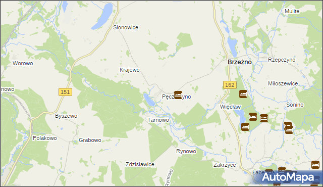 mapa Pęczerzyno, Pęczerzyno na mapie Targeo