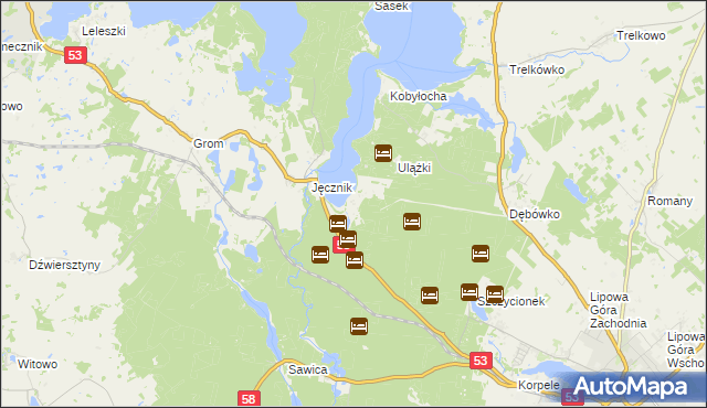 mapa Piece gmina Szczytno, Piece gmina Szczytno na mapie Targeo