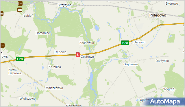 mapa Poganice, Poganice na mapie Targeo