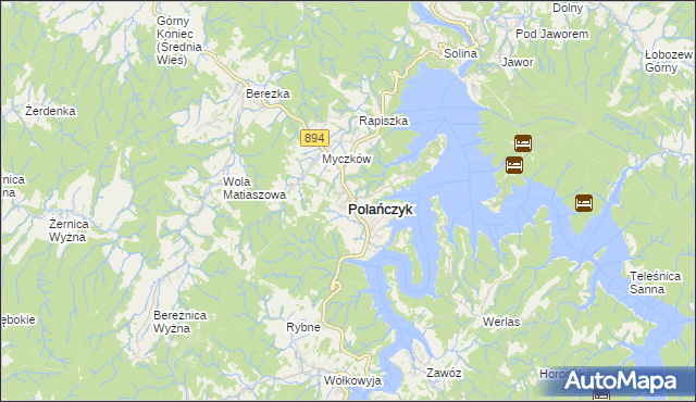 mapa Polańczyk, Polańczyk na mapie Targeo