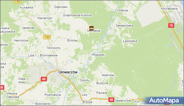 mapa Rogożek, Rogożek na mapie Targeo