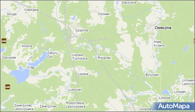 mapa Różanek gmina Śliwice, Różanek gmina Śliwice na mapie Targeo