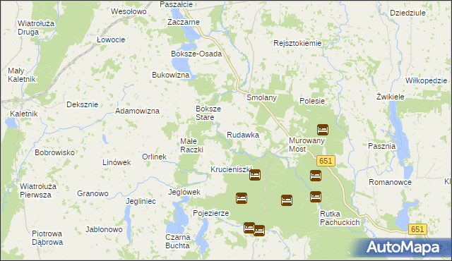 mapa Rudawka gmina Krasnopol, Rudawka gmina Krasnopol na mapie Targeo