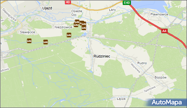 mapa Rudziniec, Rudziniec na mapie Targeo
