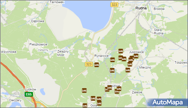 mapa Rynarcice gmina Rudna, Rynarcice gmina Rudna na mapie Targeo