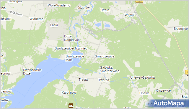 mapa Smardzewice, Smardzewice na mapie Targeo