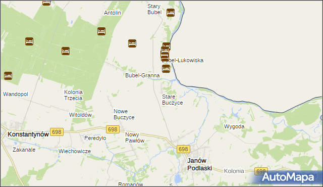 mapa Stare Buczyce, Stare Buczyce na mapie Targeo