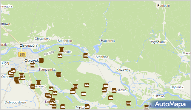 mapa Stobnica gmina Oborniki, Stobnica gmina Oborniki na mapie Targeo