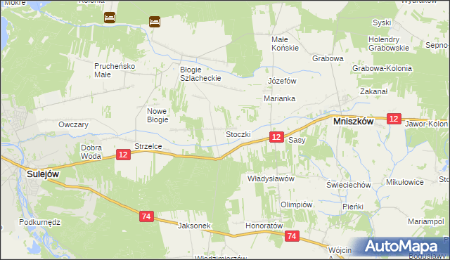 mapa Stoczki gmina Mniszków, Stoczki gmina Mniszków na mapie Targeo