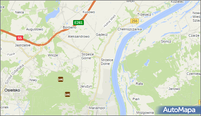 mapa Strzelce Dolne, Strzelce Dolne na mapie Targeo