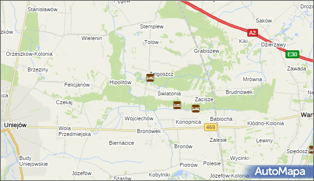 mapa Światonia, Światonia na mapie Targeo