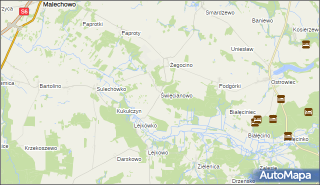 mapa Święcianowo, Święcianowo na mapie Targeo