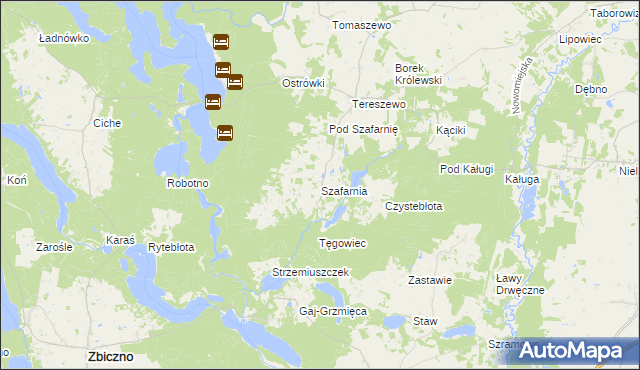 mapa Szafarnia gmina Kurzętnik, Szafarnia gmina Kurzętnik na mapie Targeo