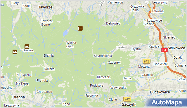 mapa Szyndzielnia, Szyndzielnia na mapie Targeo