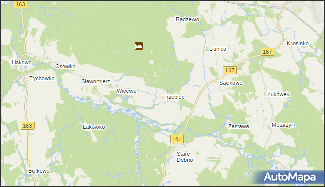 mapa Trzebiec, Trzebiec na mapie Targeo