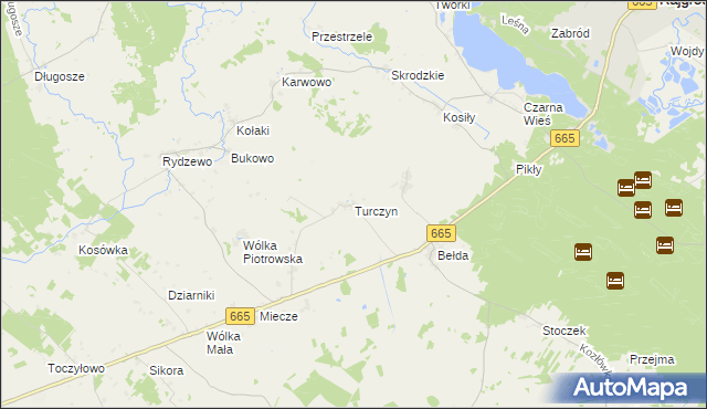 mapa Turczyn gmina Rajgród, Turczyn gmina Rajgród na mapie Targeo