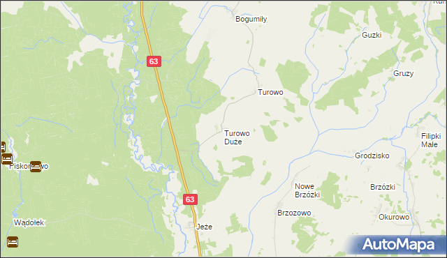 mapa Turowo Duże, Turowo Duże na mapie Targeo