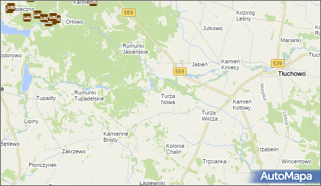 mapa Turza Nowa, Turza Nowa na mapie Targeo