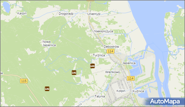 mapa Turznica gmina Police, Turznica gmina Police na mapie Targeo