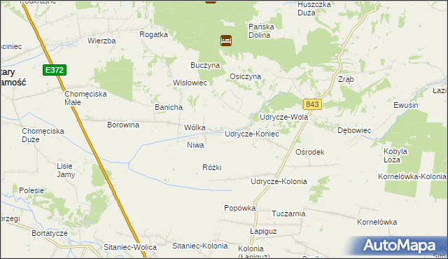 mapa Udrycze-Koniec, Udrycze-Koniec na mapie Targeo